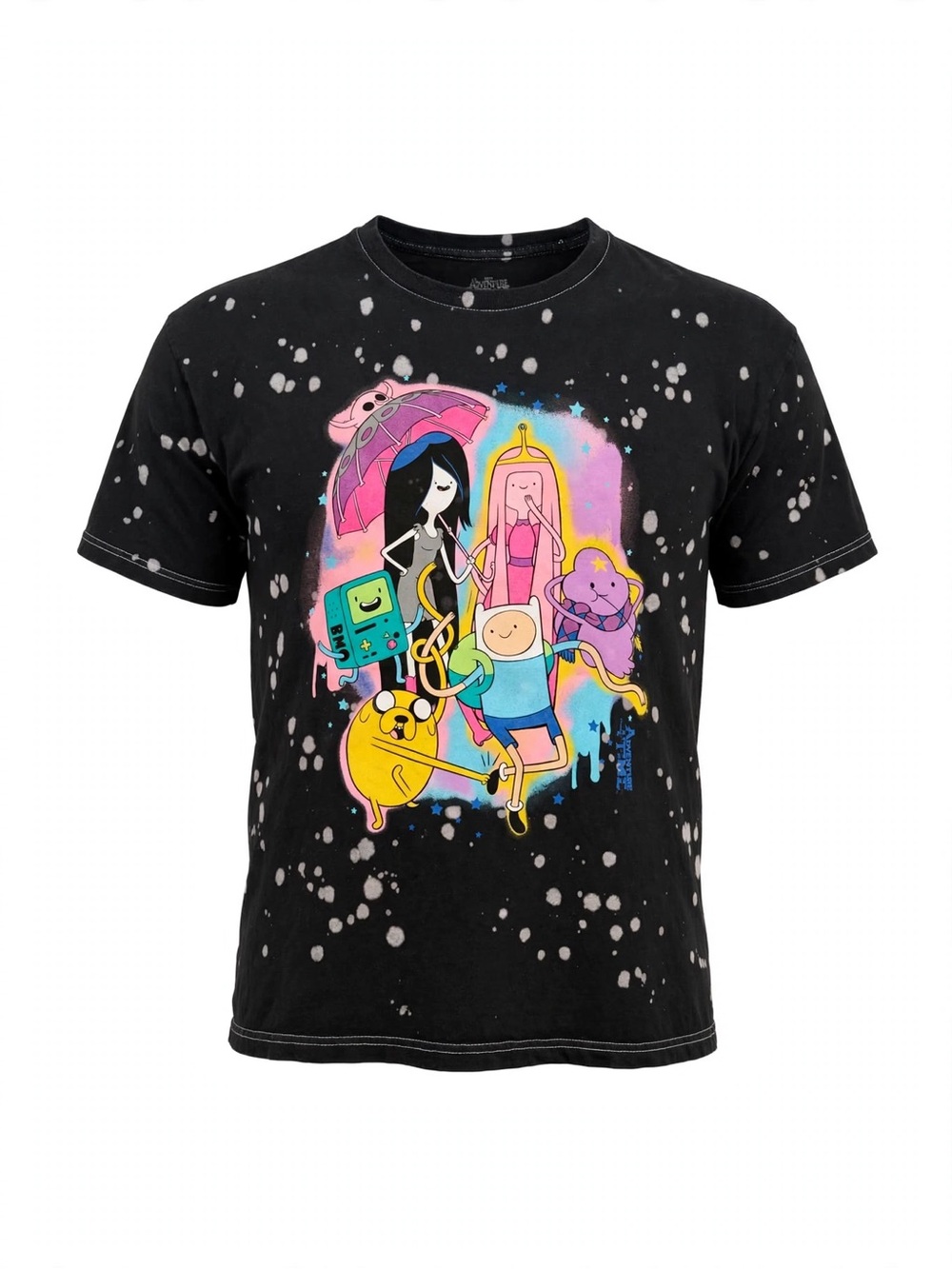 Adventure Time Bleach Splatter Tee Finn Jake Marceline BMO - BoxLunch